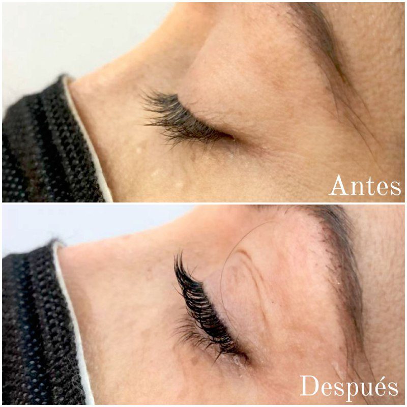Antes y despues lifting pestañas