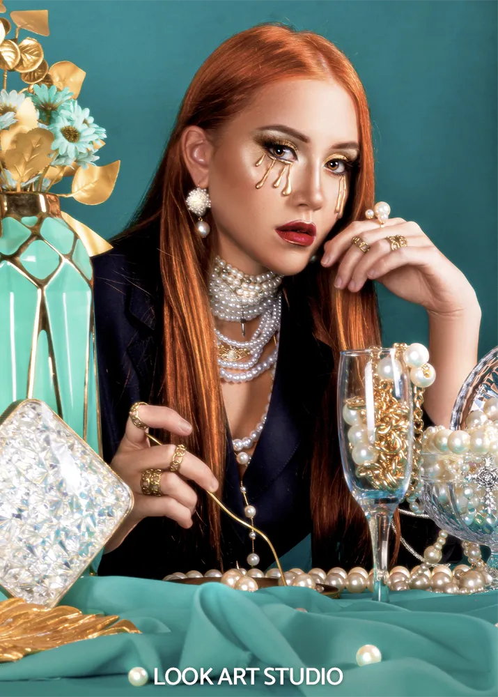 Editorial Luxury de perlas realizado en Look Art Studio