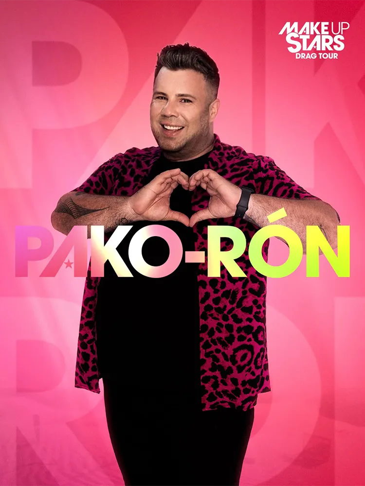 Pako-Rón en una imagen profesional de Makeup Stars Drag Tour
