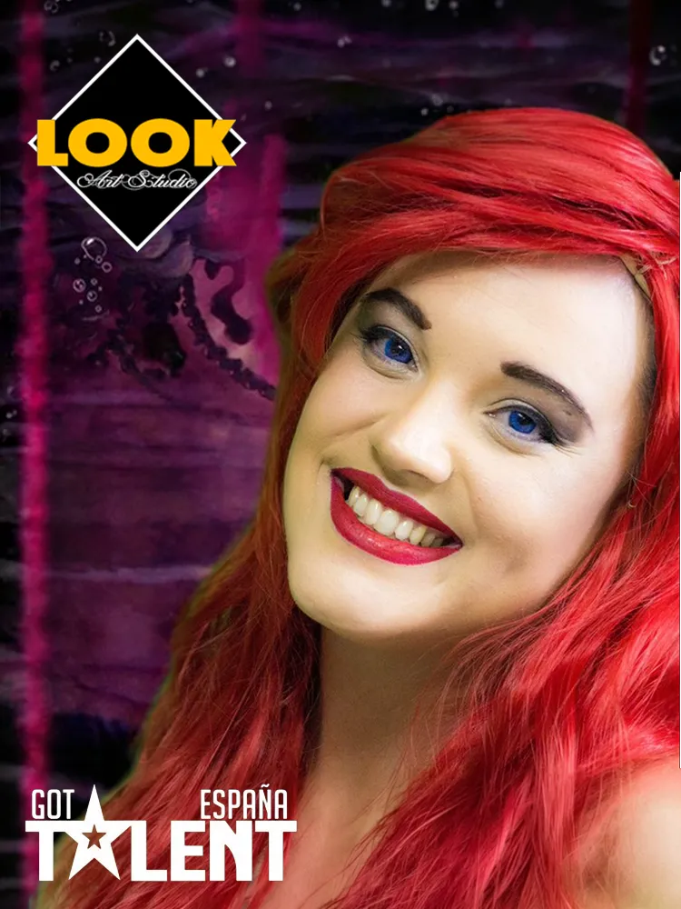Resultado del maquillaje de La Sirenita para la actuación de Laura Gonz en Got Talent España