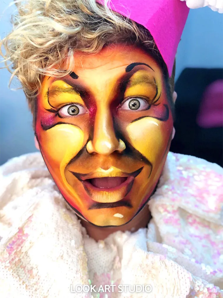 Maquillaje de fantasía y caracterización realizado en Look Art Studio