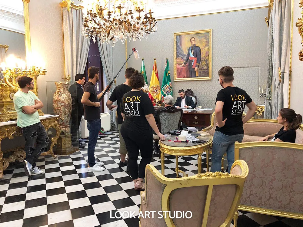 Rodaje escena muestra de maquillaje cine bella escondida